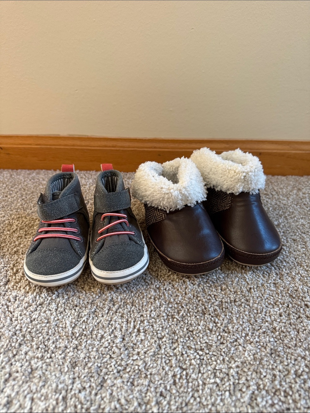 Baby Shoes High-Top Sneakers and Fuzzy Boots